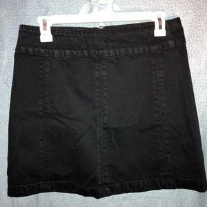 Free People Black Denim Mini Skirt